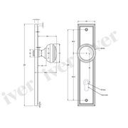 Iver Paddington Door Knob Stepped Backplate Matt Black - Customise to your needs gallery detail image