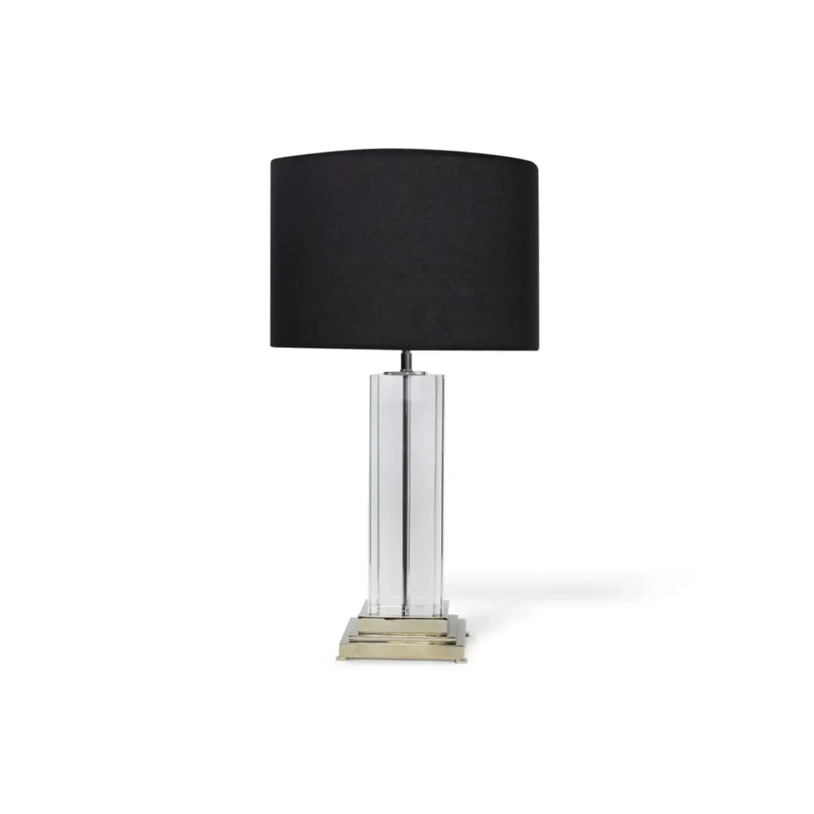 Murano Table Lamp - Crystal With Black Linen Shade gallery detail image