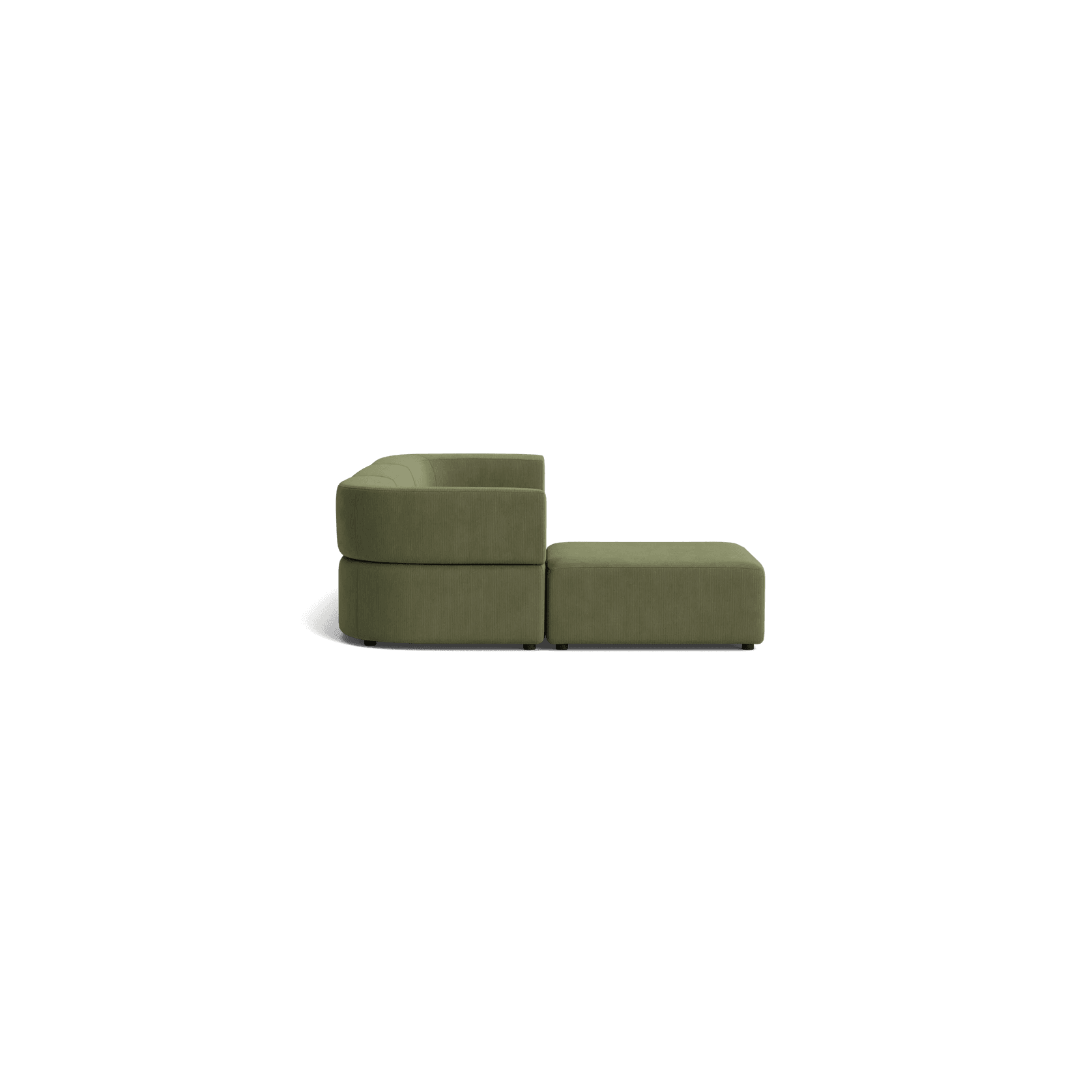 Stretch 4 Seater Chaise Sofa - Corduroy Forest gallery detail image
