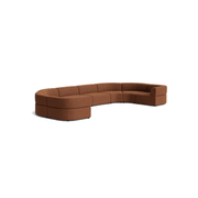 Stretch U Shape Modular Sofa - Corduroy Cocoa gallery detail image
