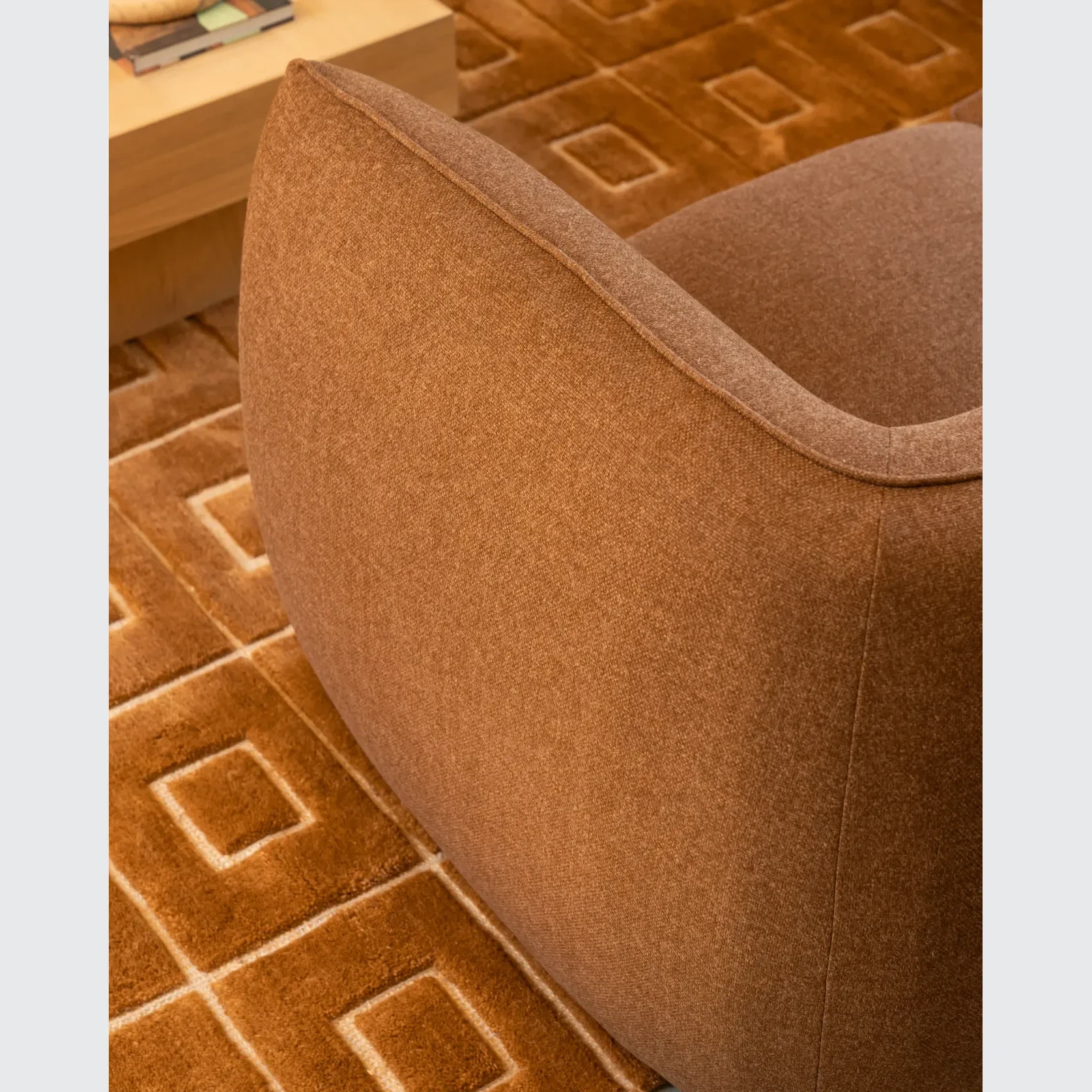 Muro 4 Seater Chaise Sofa - Fossil Chocolate gallery detail image