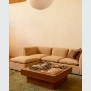 Muro 4 Seater Chaise Sofa - Silas Honey gallery detail image