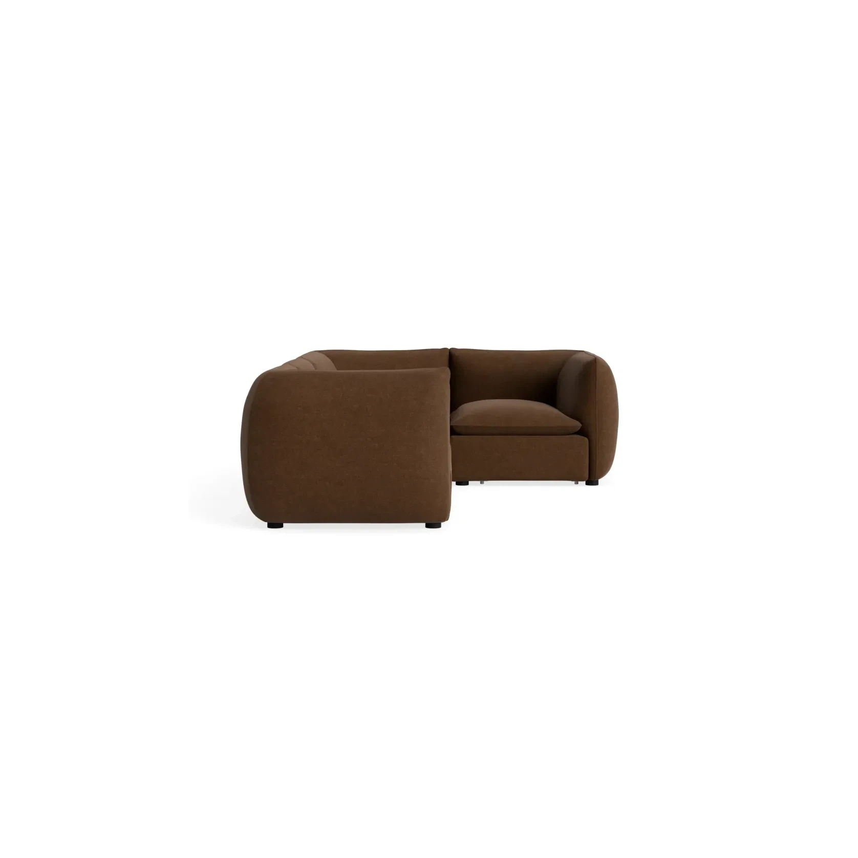 Muro Closed Chaise Sofa - Fossil Chocolate gallery detail image