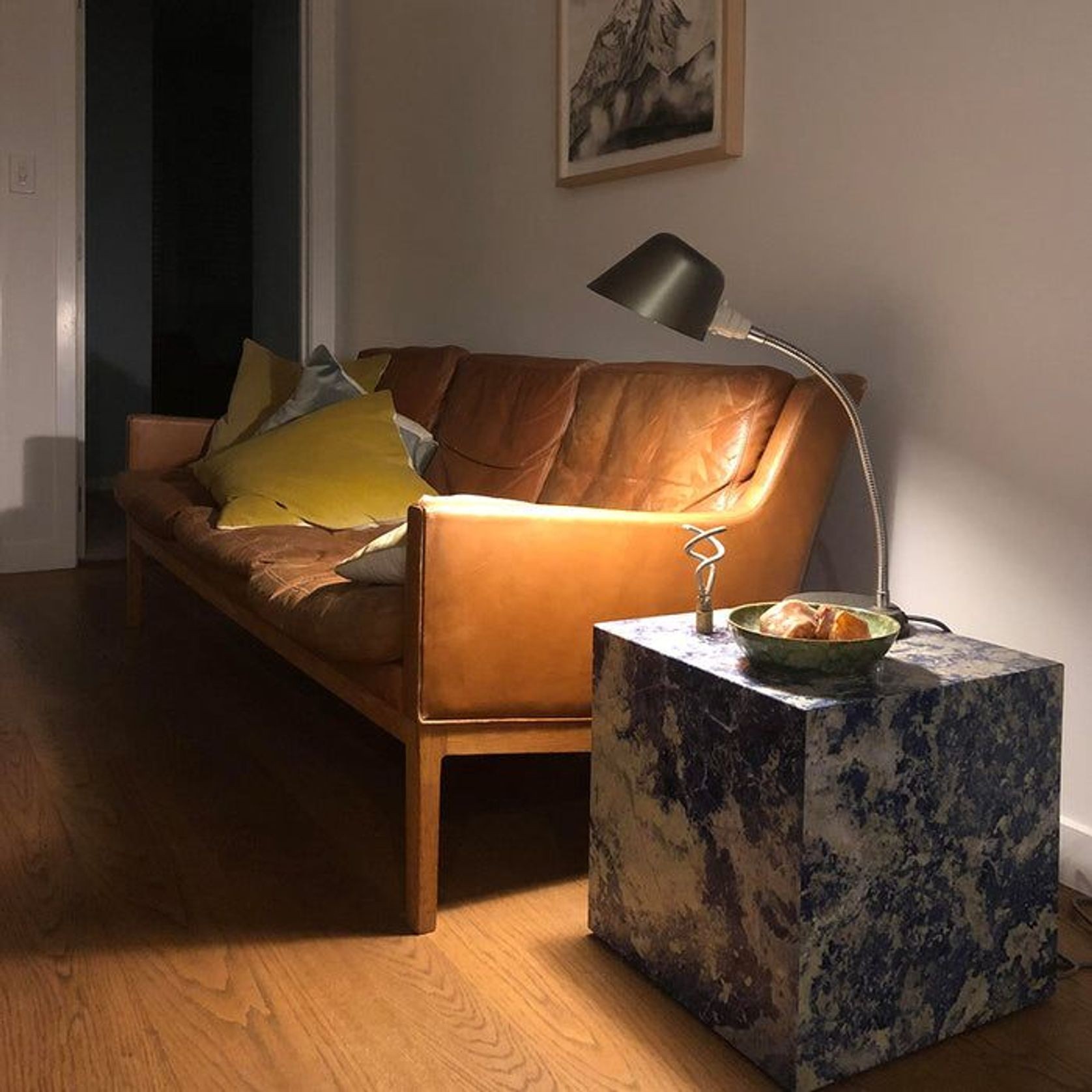 Cube Side Table - Royal Blue Marble | Natural Stone Co. gallery detail image