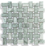 Basketweave,Mente and Thassos Marble Honed gallery detail image