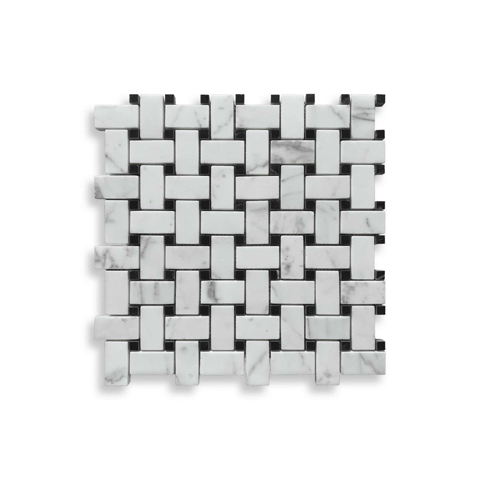 Basketweave, Calacatta/Nero Marquina Honed gallery detail image