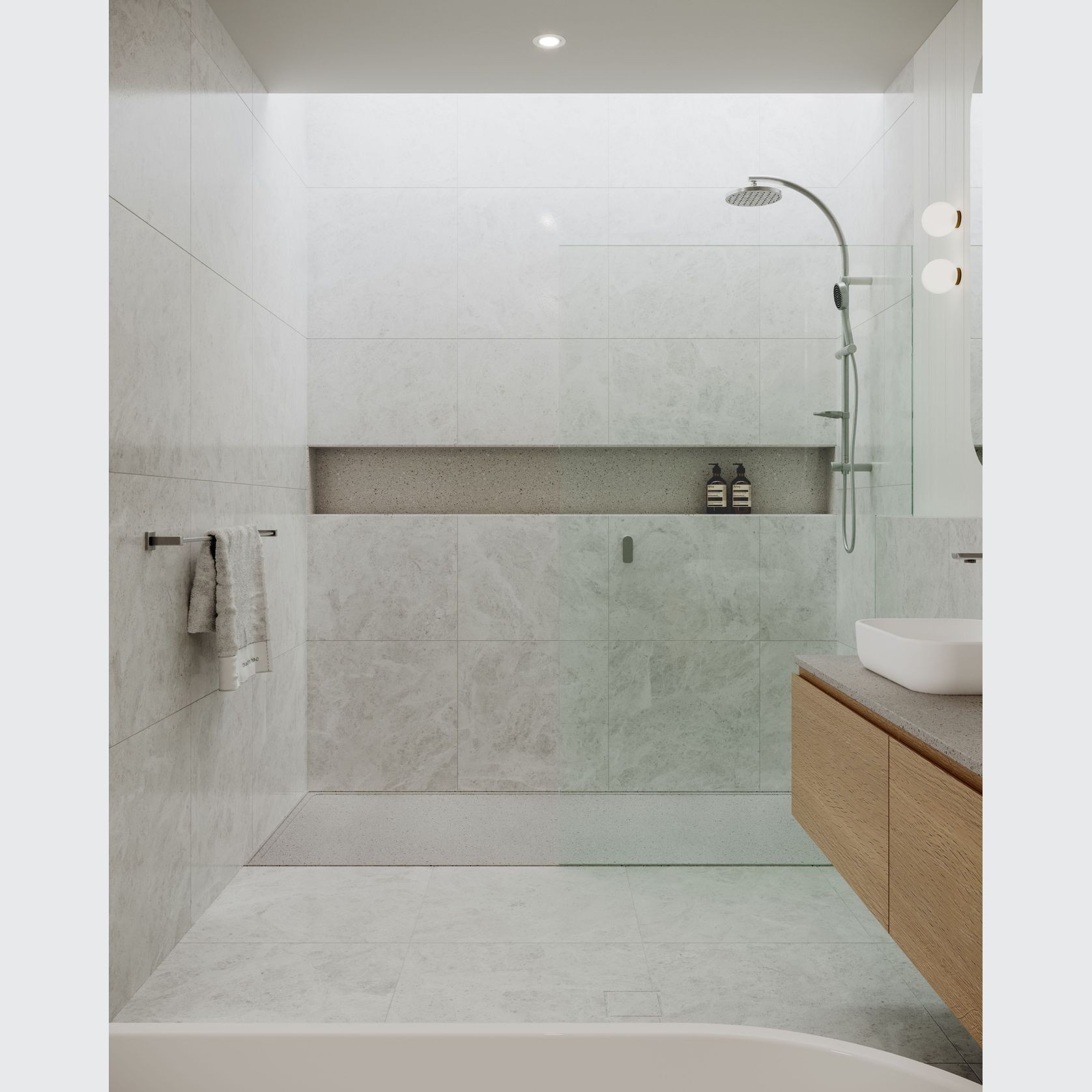 Custom Solid Surface Shower Base | 30 mm gallery detail image