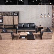 FRANCO Three Seater Sofa - Warm Oak & Black gallery detail image