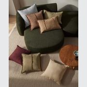 Weave Home Adela Cushion - Forest | Linen Blend gallery detail image