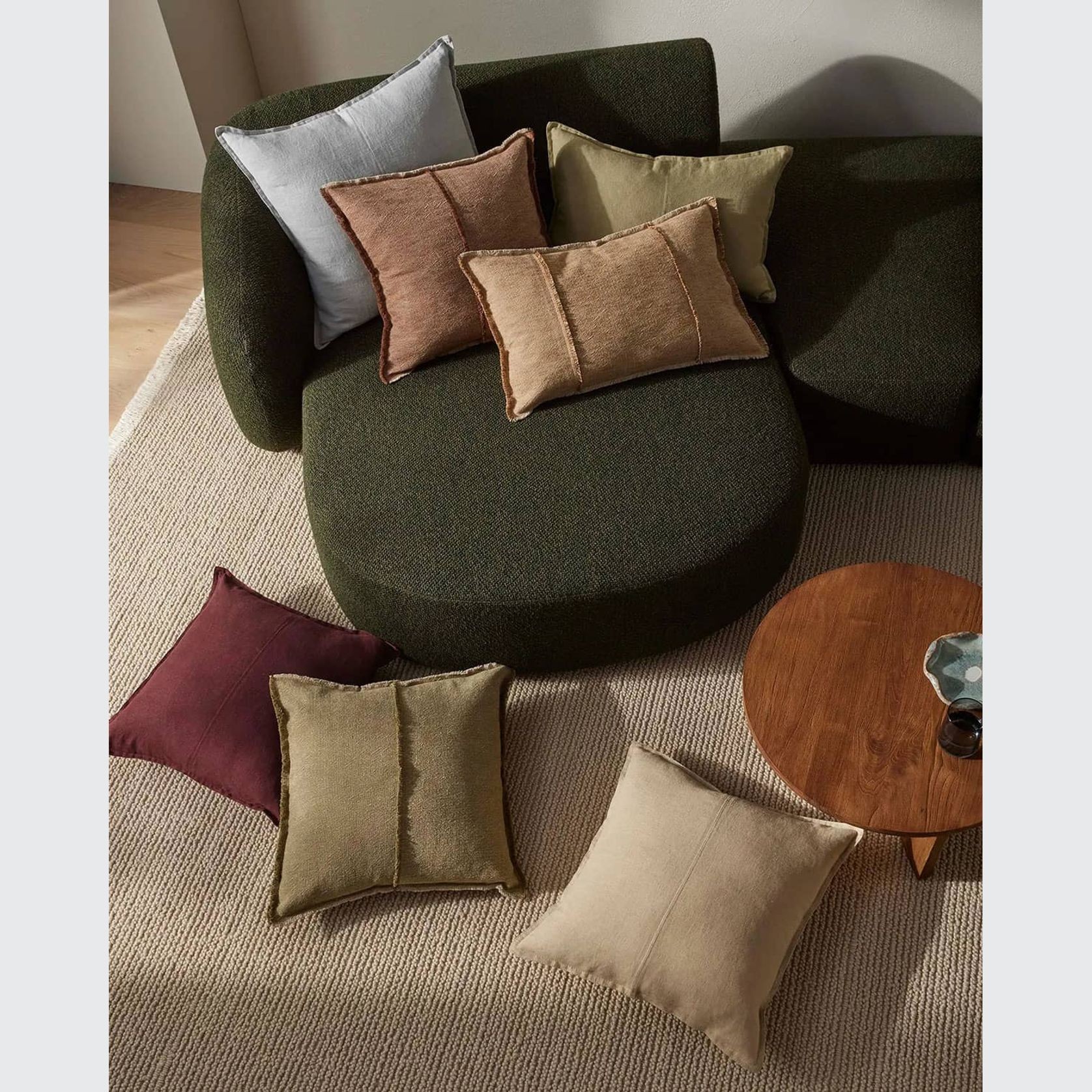 Weave Home Adela Cushion - Rust | Linen Blend gallery detail image