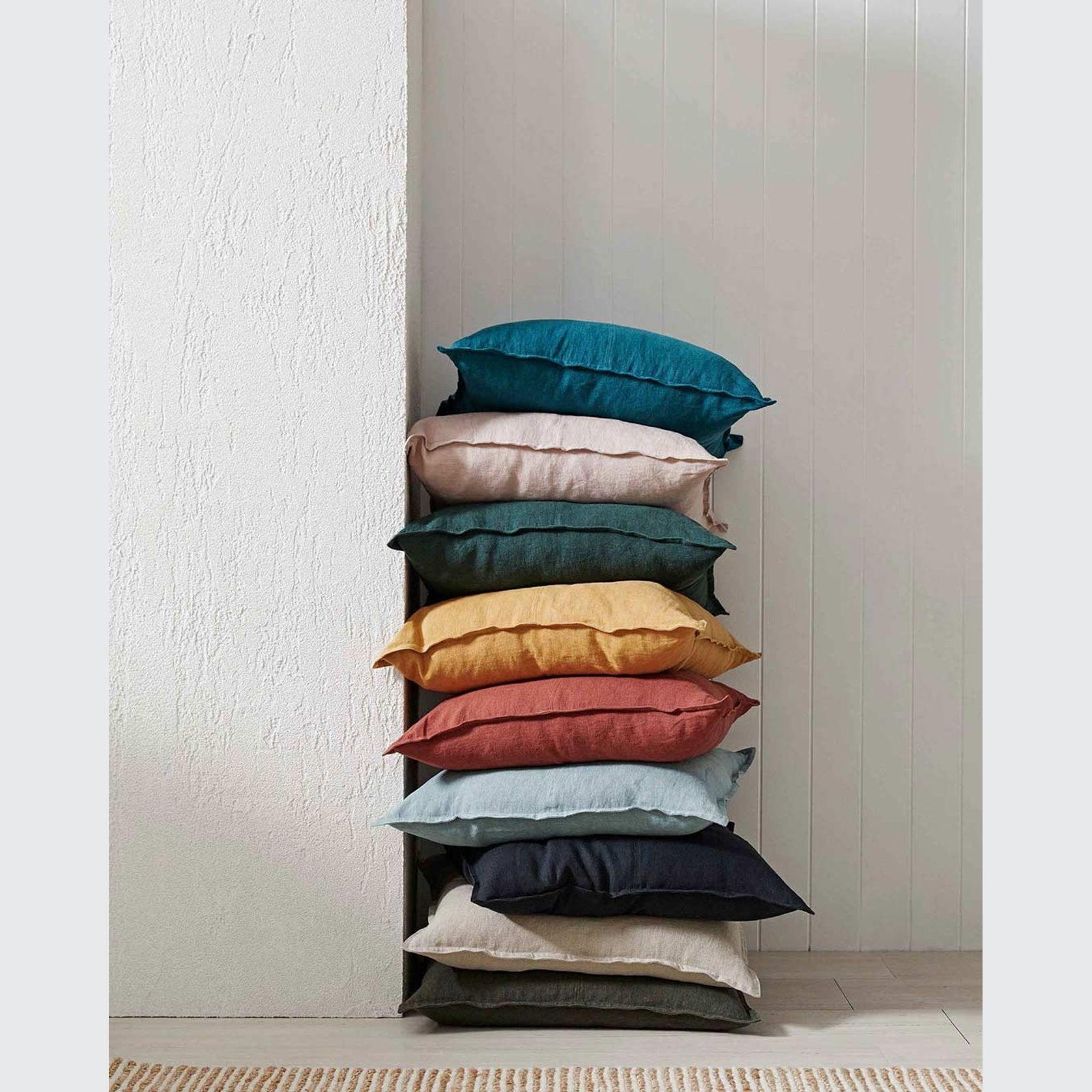 Weave Home European Linen Como Cushion - Olive | Three Sizes gallery detail image