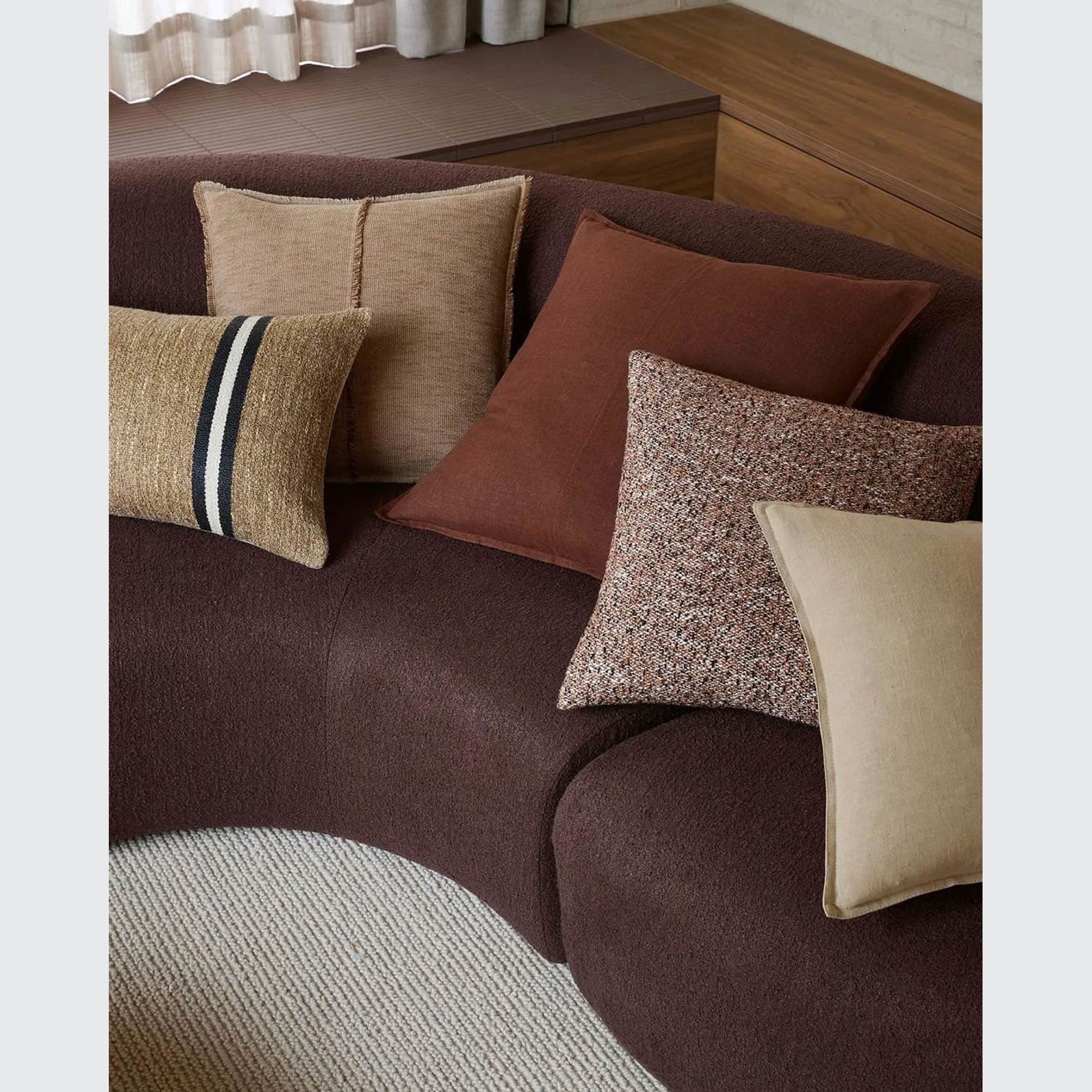 Weave European Linen Como Cushion - Henna | Three Sizes gallery detail image