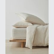 Ravello Linen Flat Sheet - Savanna Pinstripe | Weave Home gallery detail image