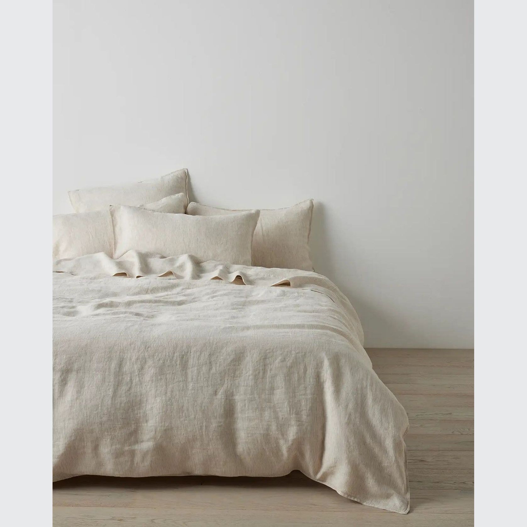 Ravello Linen Flat Sheet - Savanna Pinstripe | Weave Home gallery detail image