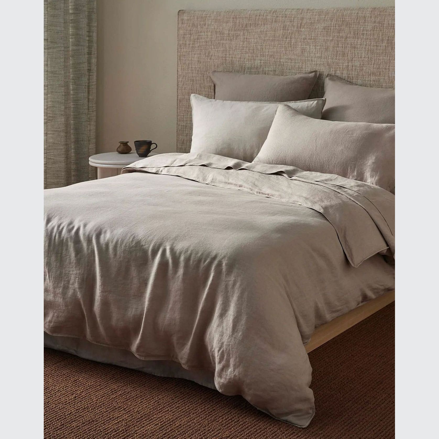 Ravello Linen Fitted Sheet - Pebble | Weave Home gallery detail image