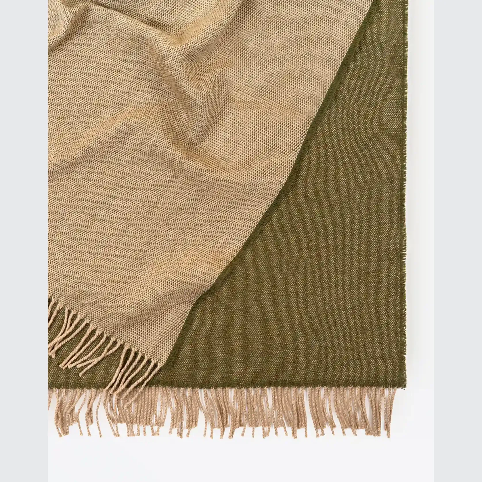 Weave Harris Merino Lambswool Throw - Moss gallery detail image