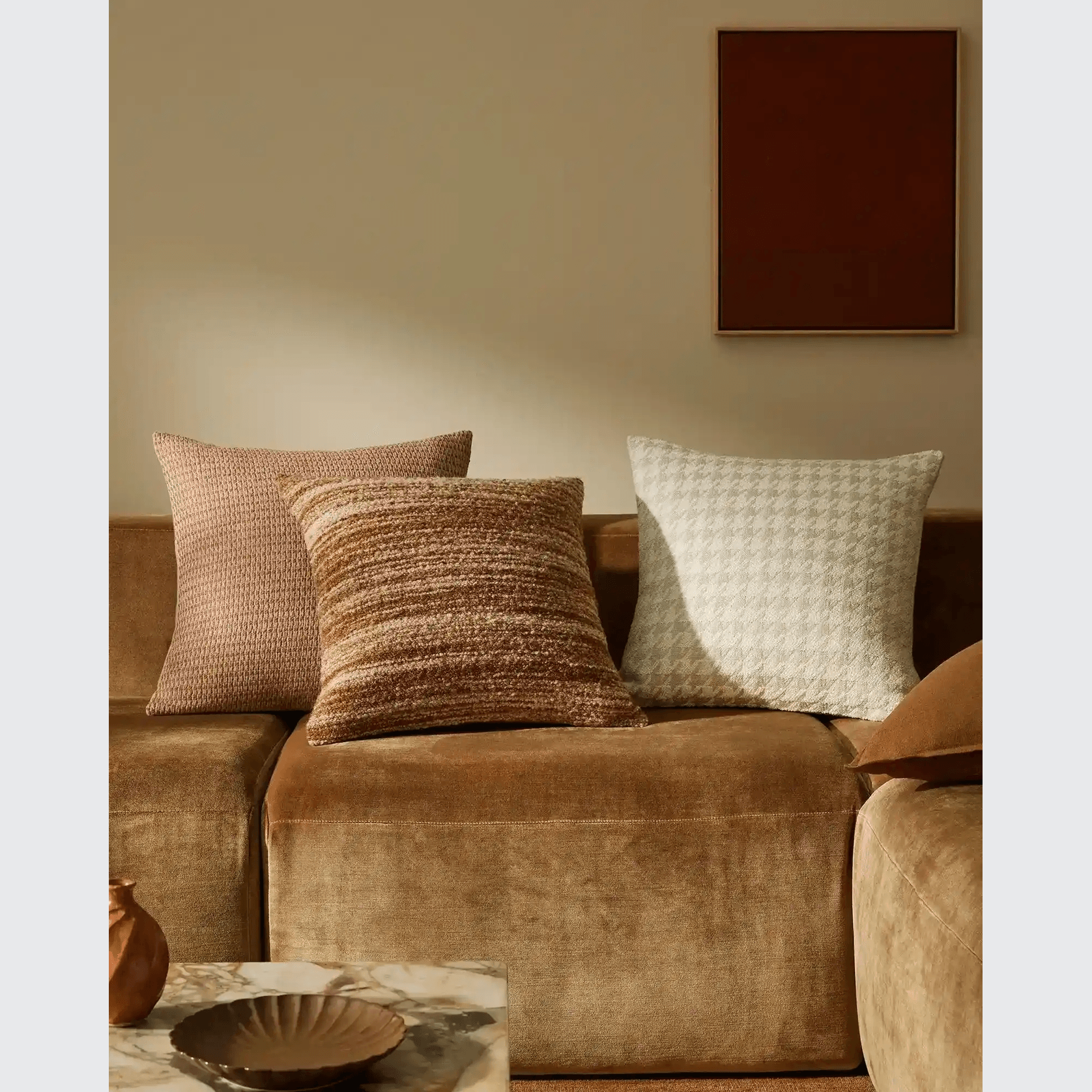 Weave Home Giovanni Cushion - Salt | Bouclé Houndstooth gallery detail image