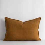 Baya Arcadia Handwoven Linen Cushion - Tobacco | Lumbar gallery detail image