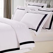 Ava Collection White Quilt Cover Set - Black Trim gallery detail image