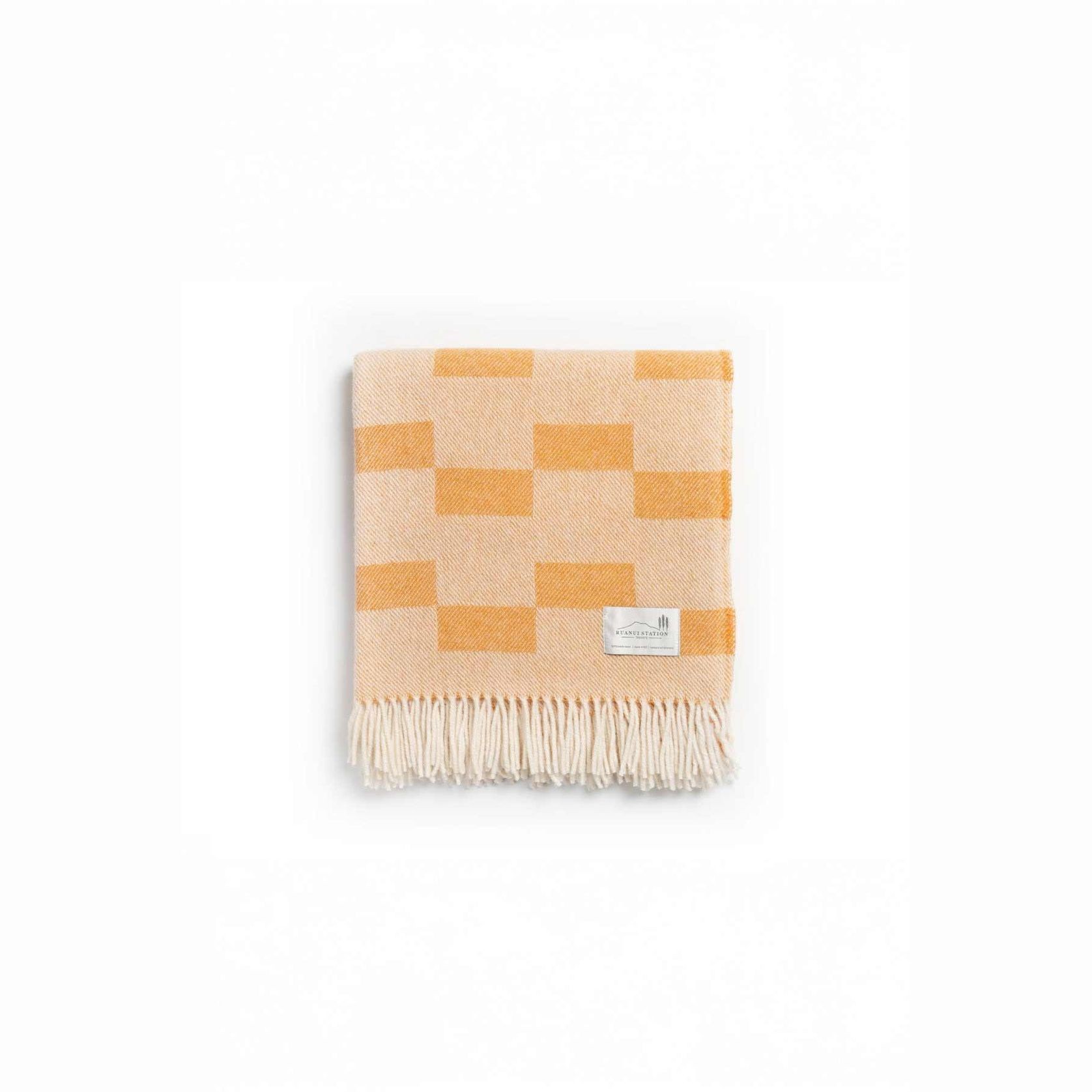 Ruanui Station Lambswool Throw - Gowdys Gold gallery detail image
