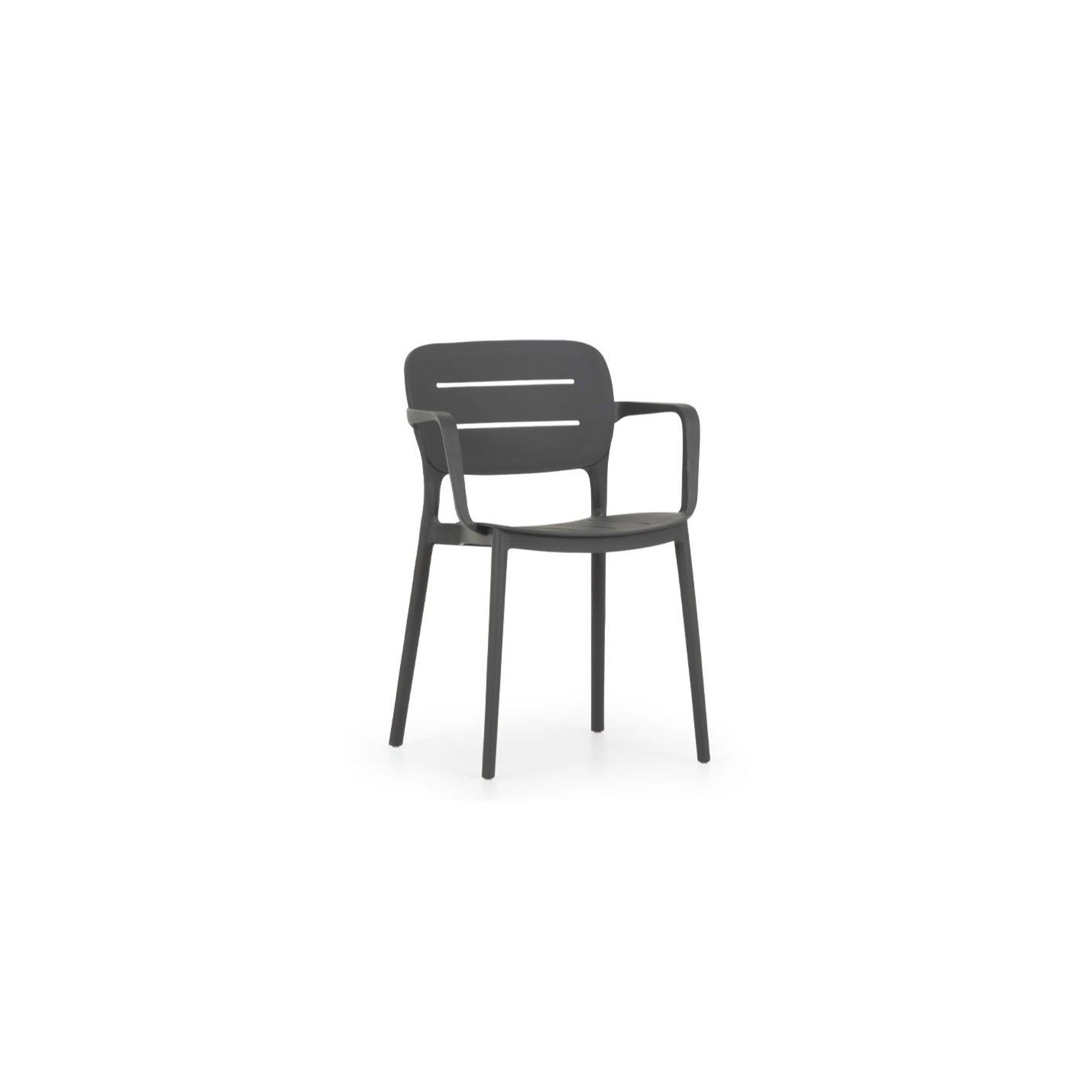 Grace Resin Arm Dining Chair - Charcoal gallery detail image