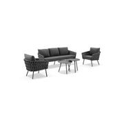 Malmo Rope 3+1+1 Lounge Set - Charcoal gallery detail image