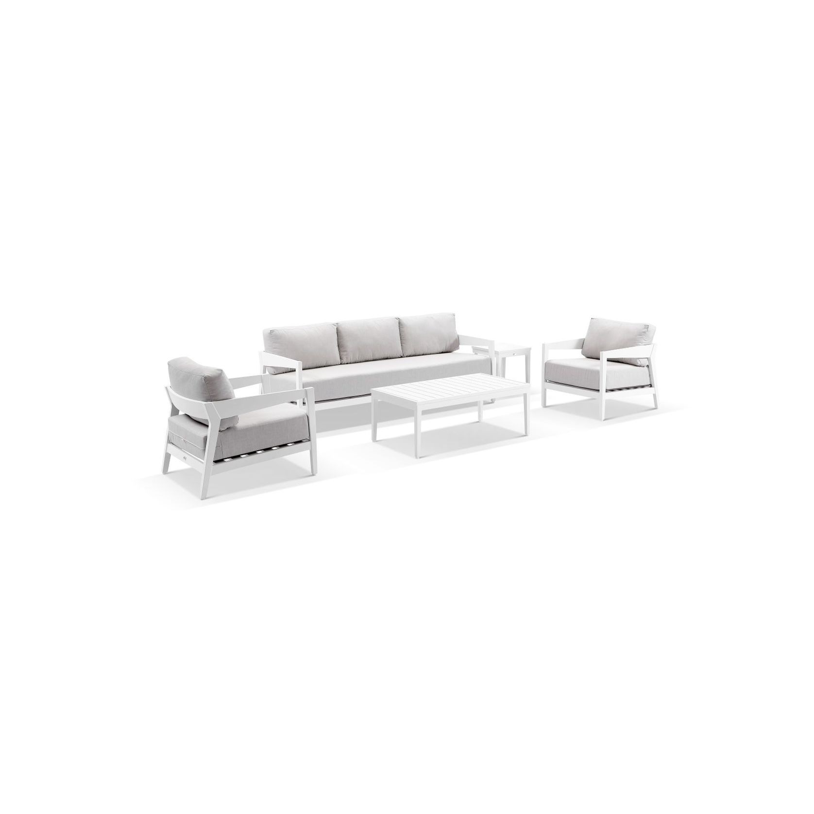 Omaha 3-Seater Lounge Set - White gallery detail image