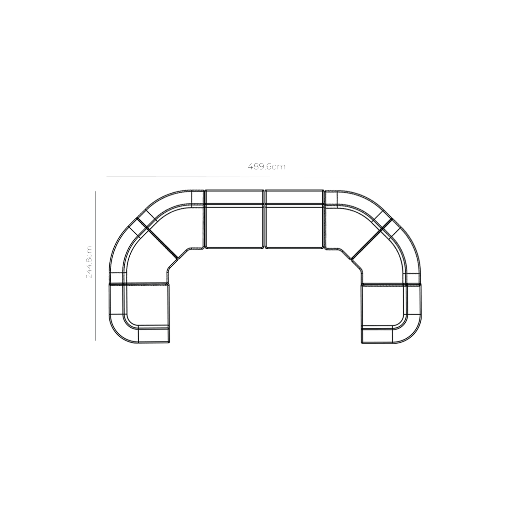 Stretch U Shape Modular Sofa - Corduroy Cocoa gallery detail image
