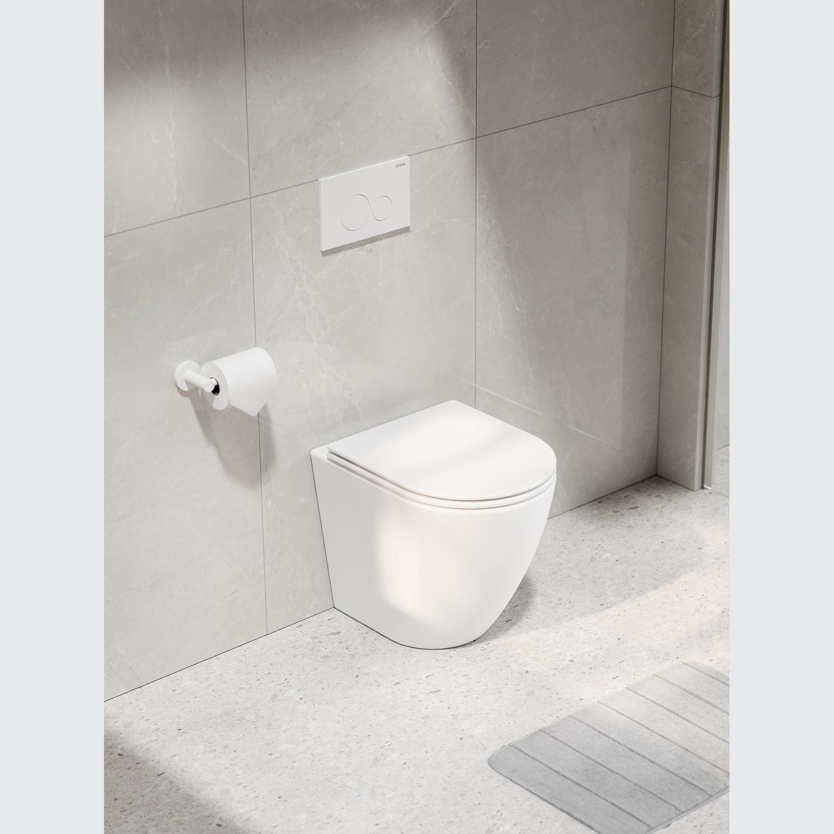 Flow Typhoon Inwall Toilet Suite | Matte White Button gallery detail image