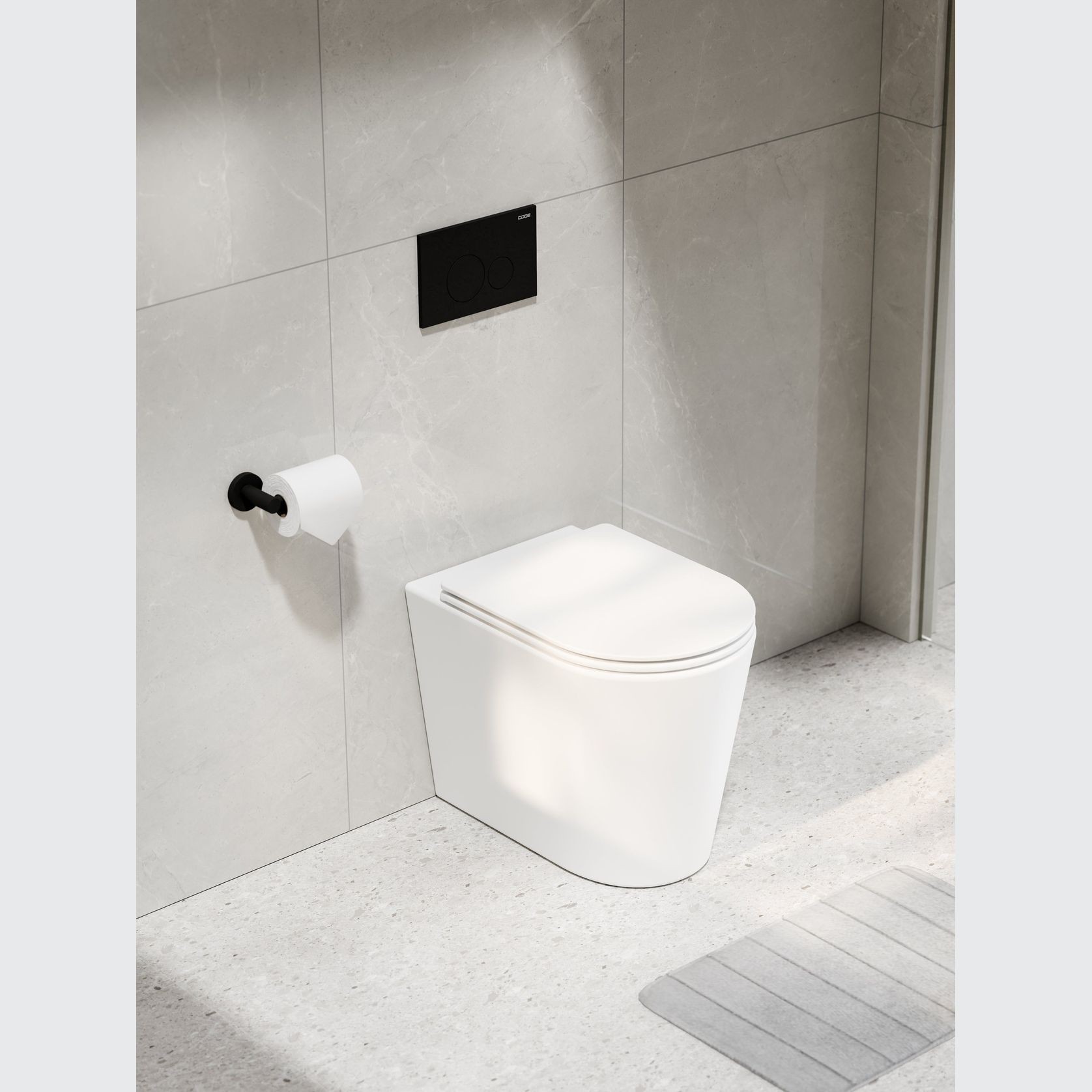 Pure Typhoon Inwall Toilet Suite | Matte Black Button gallery detail image