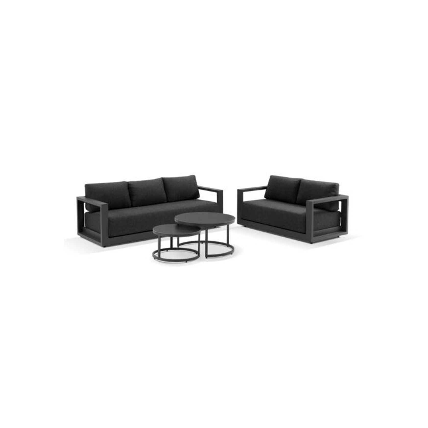 Wanaka 2+3 Lounge Set - Charcoal gallery detail image