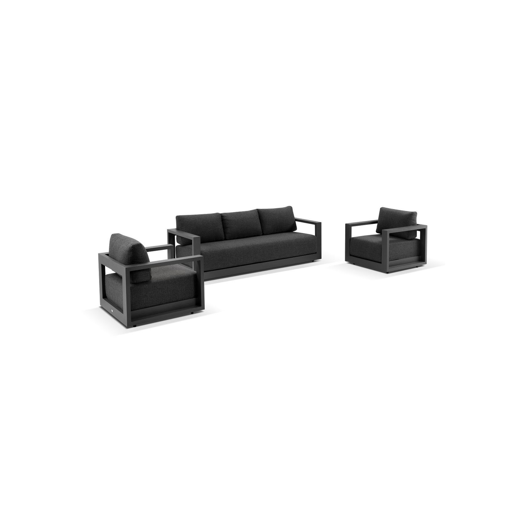 Wanaka 3-Seater Lounge Set - Charcoal gallery detail image