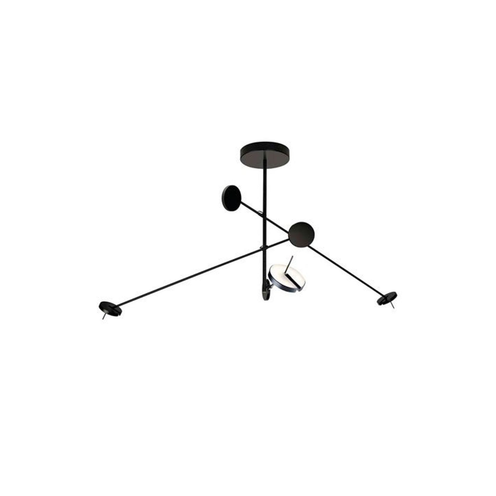 Rolla 3 Light Pendant in Matte Black gallery detail image