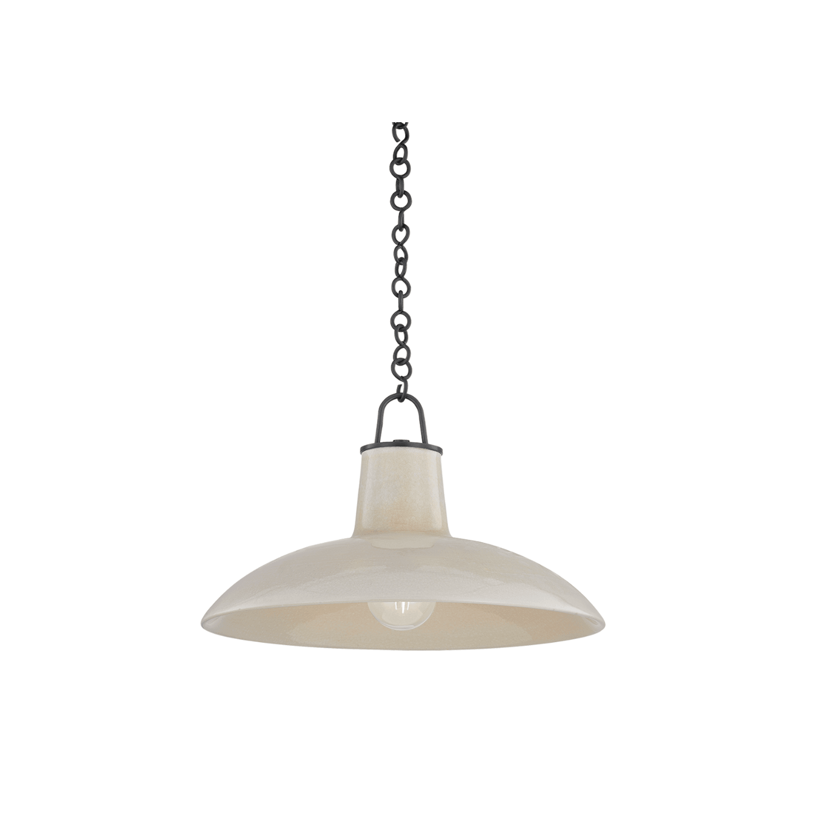 Potter 1 Light Pendant In Distressed Bronze & Ceramic Ivory Crackle gallery detail image