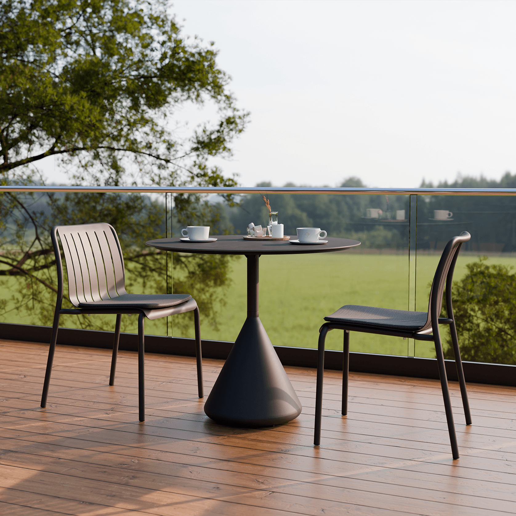 Kora Cafe Table 90cm Dia CERAMIC - Outdoor gallery detail image