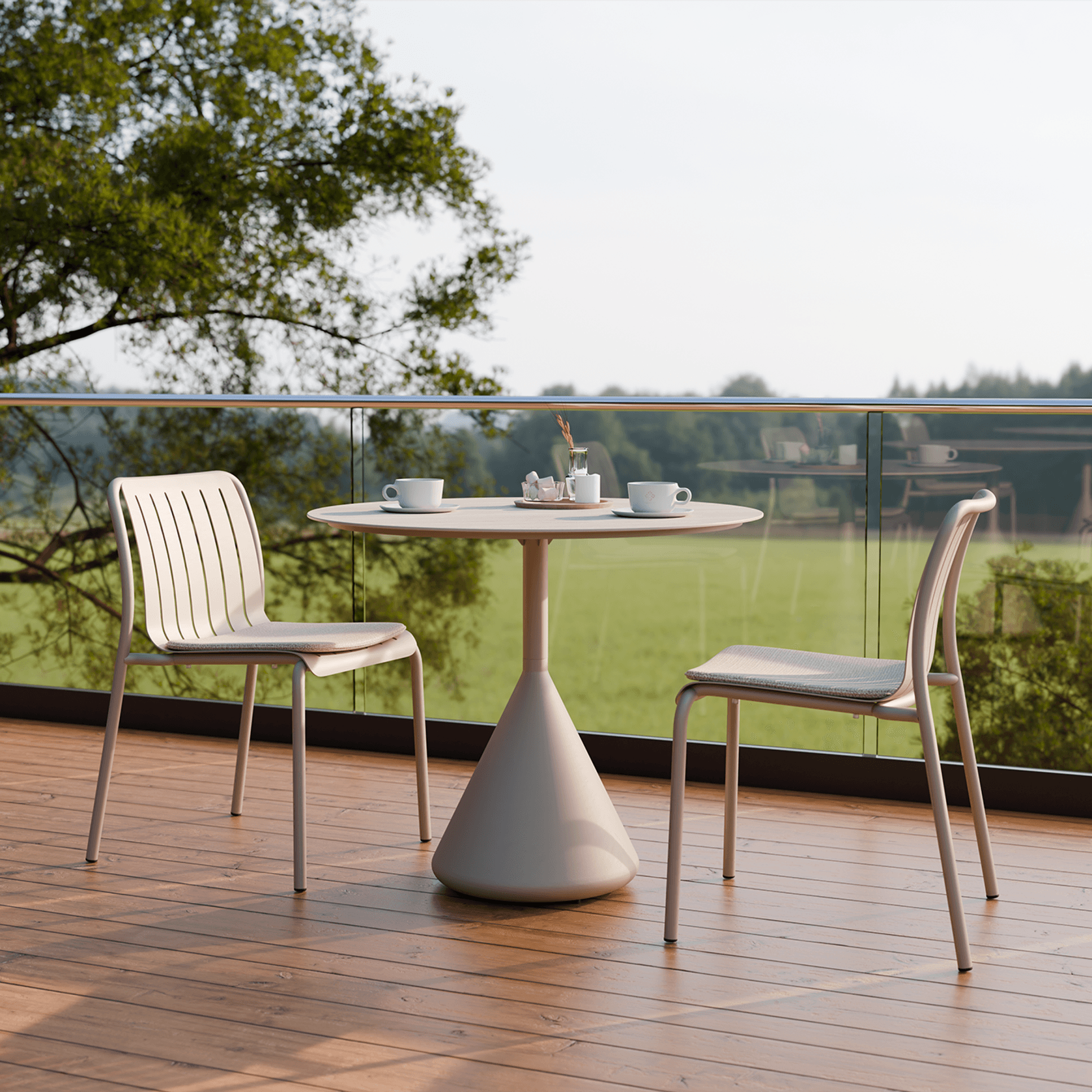 Kora Cafe Table 90cm Dia CERAMIC - Outdoor gallery detail image