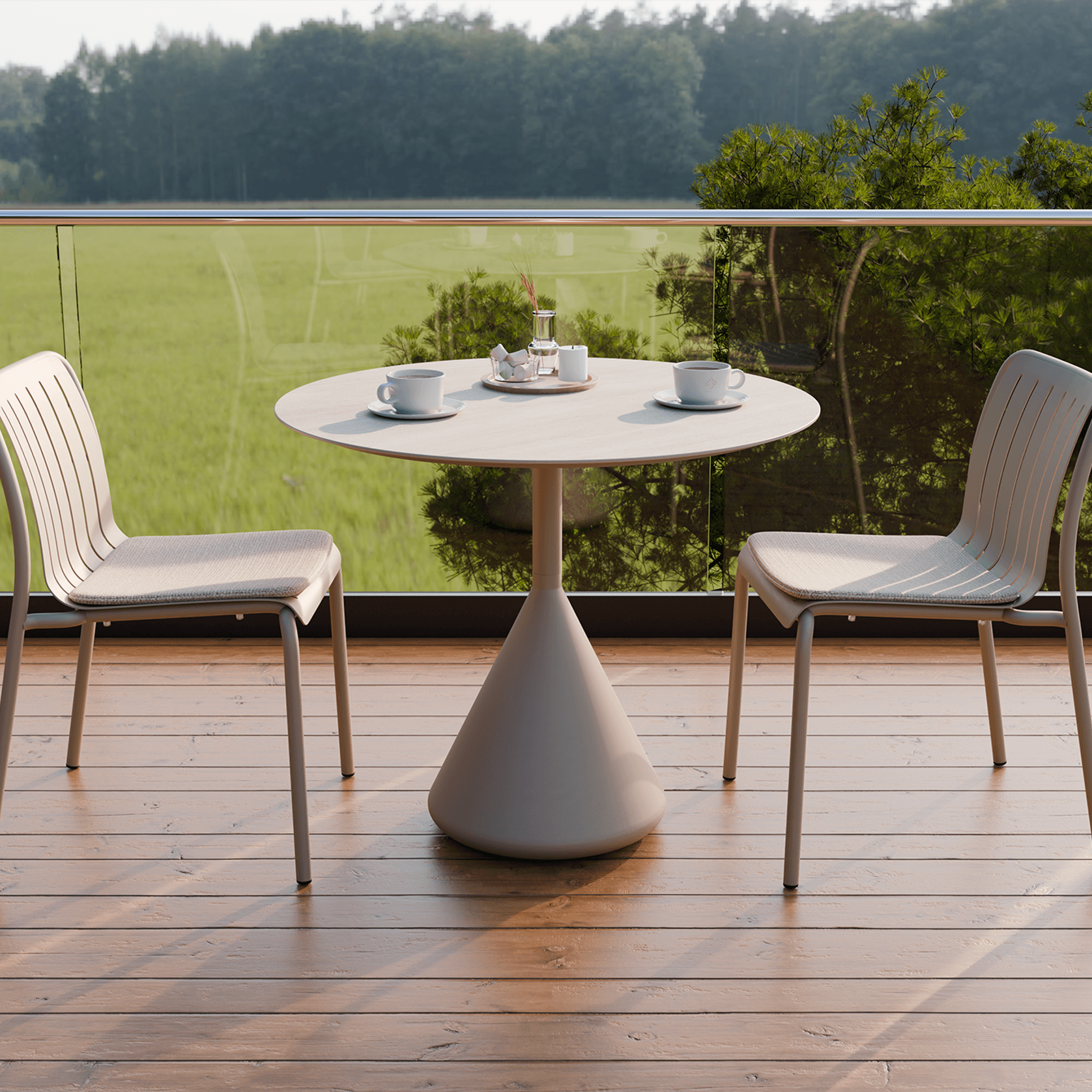 Kora Cafe Table 90cm Dia CERAMIC - Outdoor gallery detail image