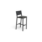 Halki Stool With Backrest - Charcoal gallery detail image