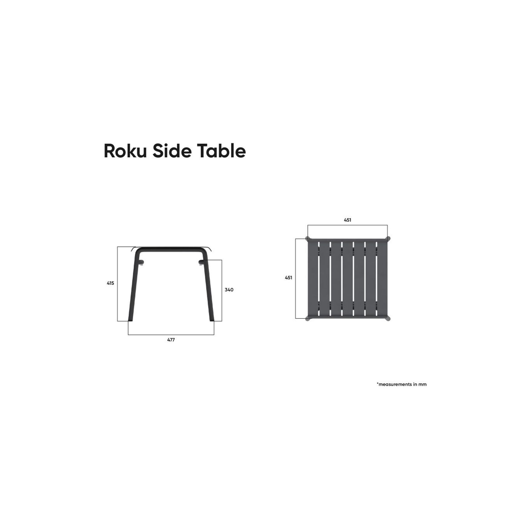 Roku Outdoor Low Stool Footrest in Matt Charcoal gallery detail image
