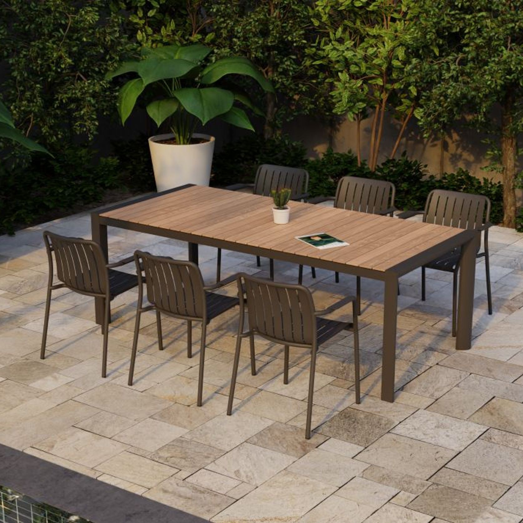 Roku Outdoor Arm Chair in Matt Charcoal gallery detail image