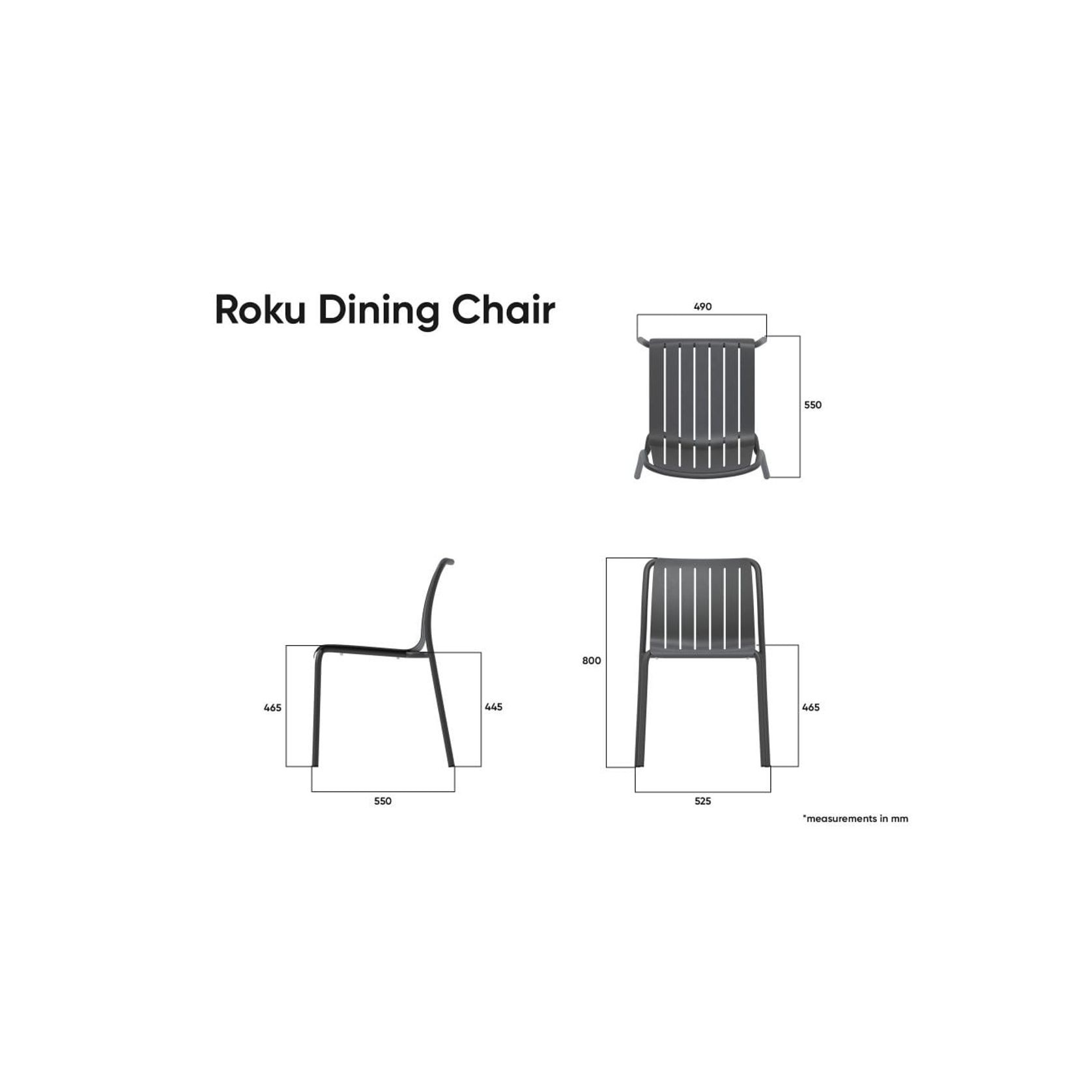 Roku Outdoor Dining Chair in Matt Eucalyptus Green gallery detail image