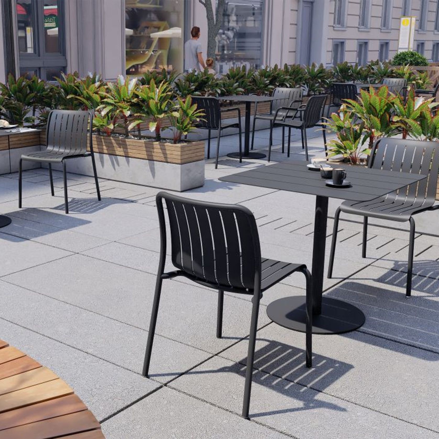 Roku Outdoor Dining Chair in Matt Charcoal gallery detail image