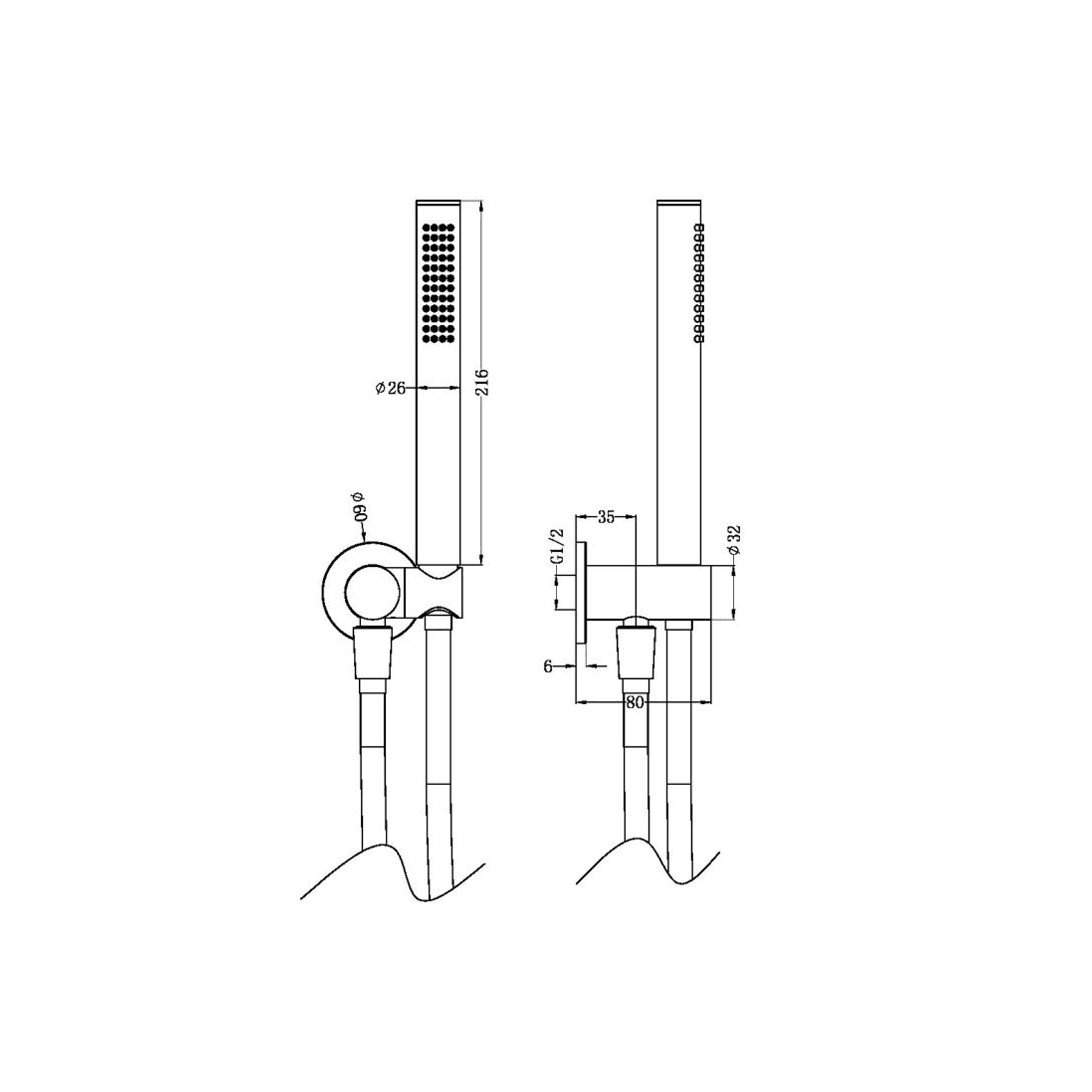 Zen SS316L Shower On Bracket & Outdoor Shower Hose | Brushed Bronze gallery detail image
