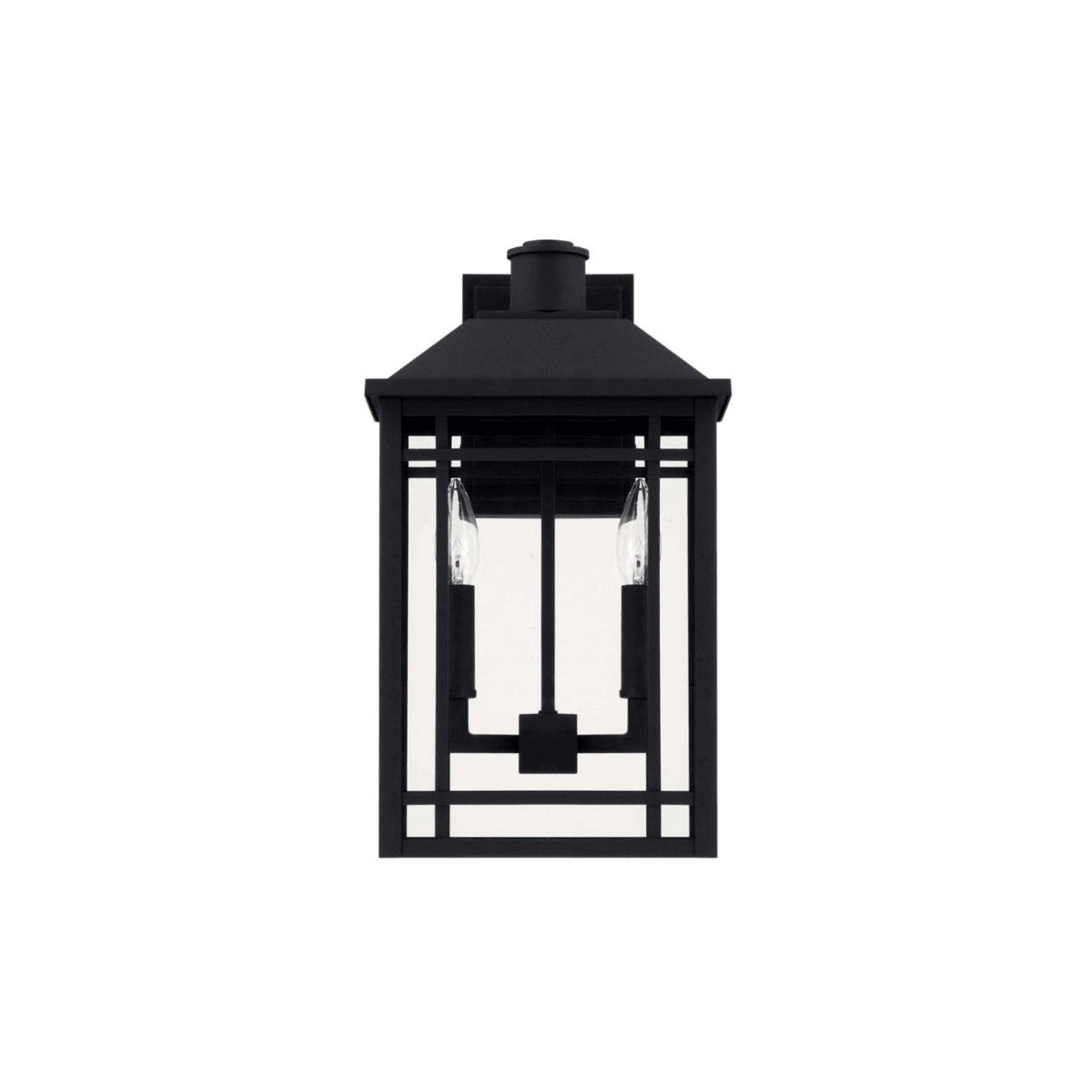 Brady 2 Light Outdoor Wall Lantern in Black gallery detail image