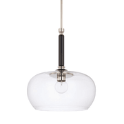Parker 1 Light Glass Pendant in Brushed Nickel & Black gallery detail image