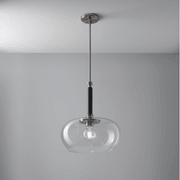 Parker 1 Light Glass Pendant in Brushed Nickel & Black gallery detail image
