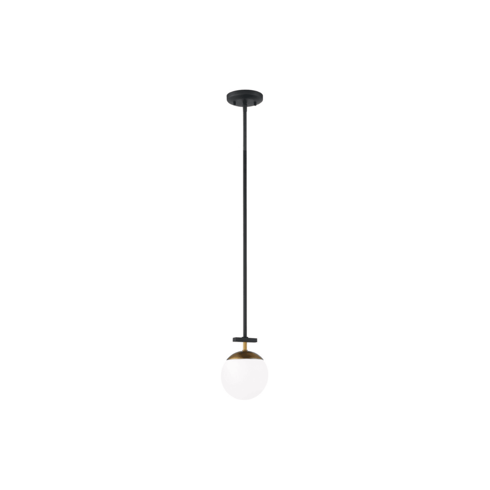 Johnson 1 Light Pendant in Aged Gold & Black gallery detail image