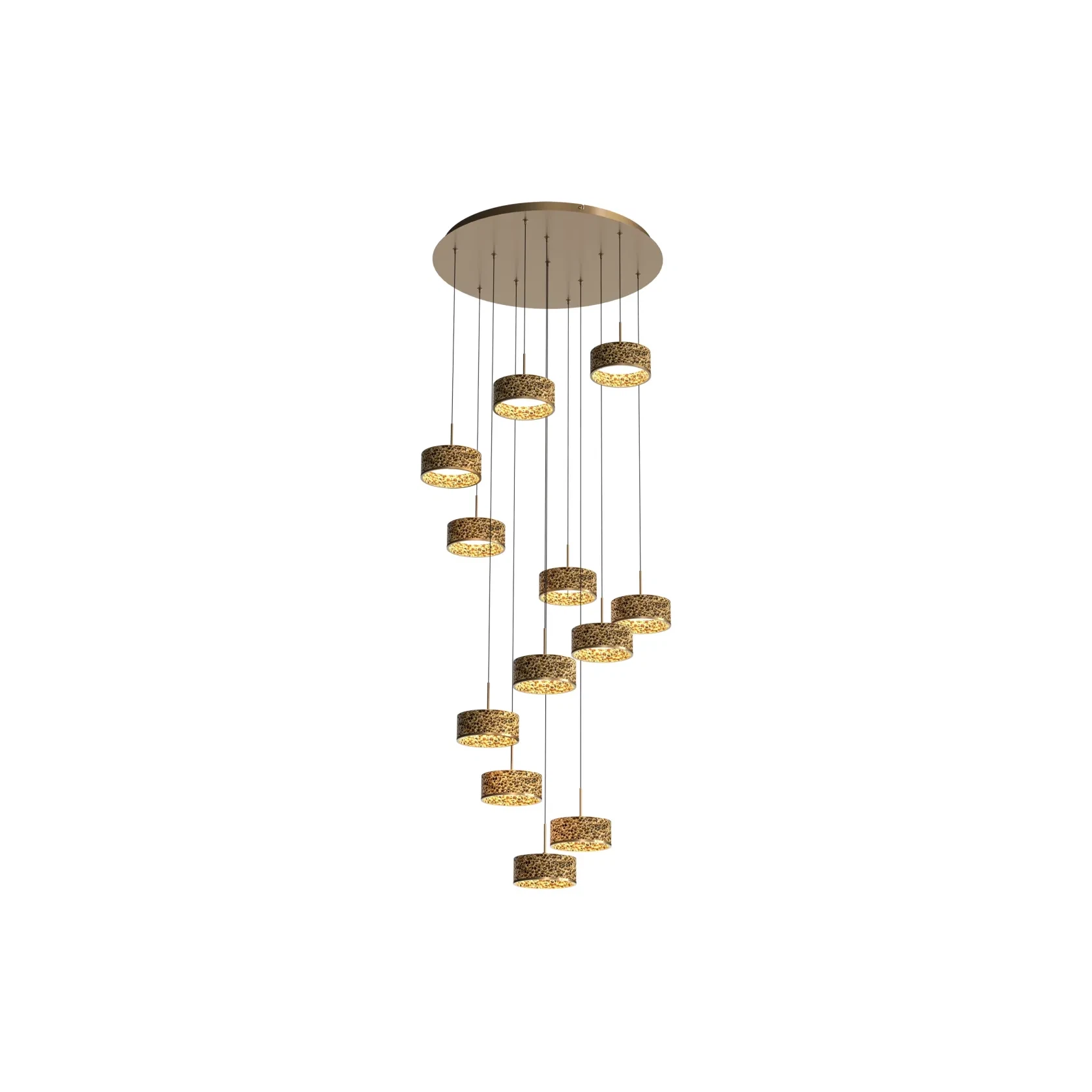 Couas Rough Textured Aluminum Pendant Light gallery detail image