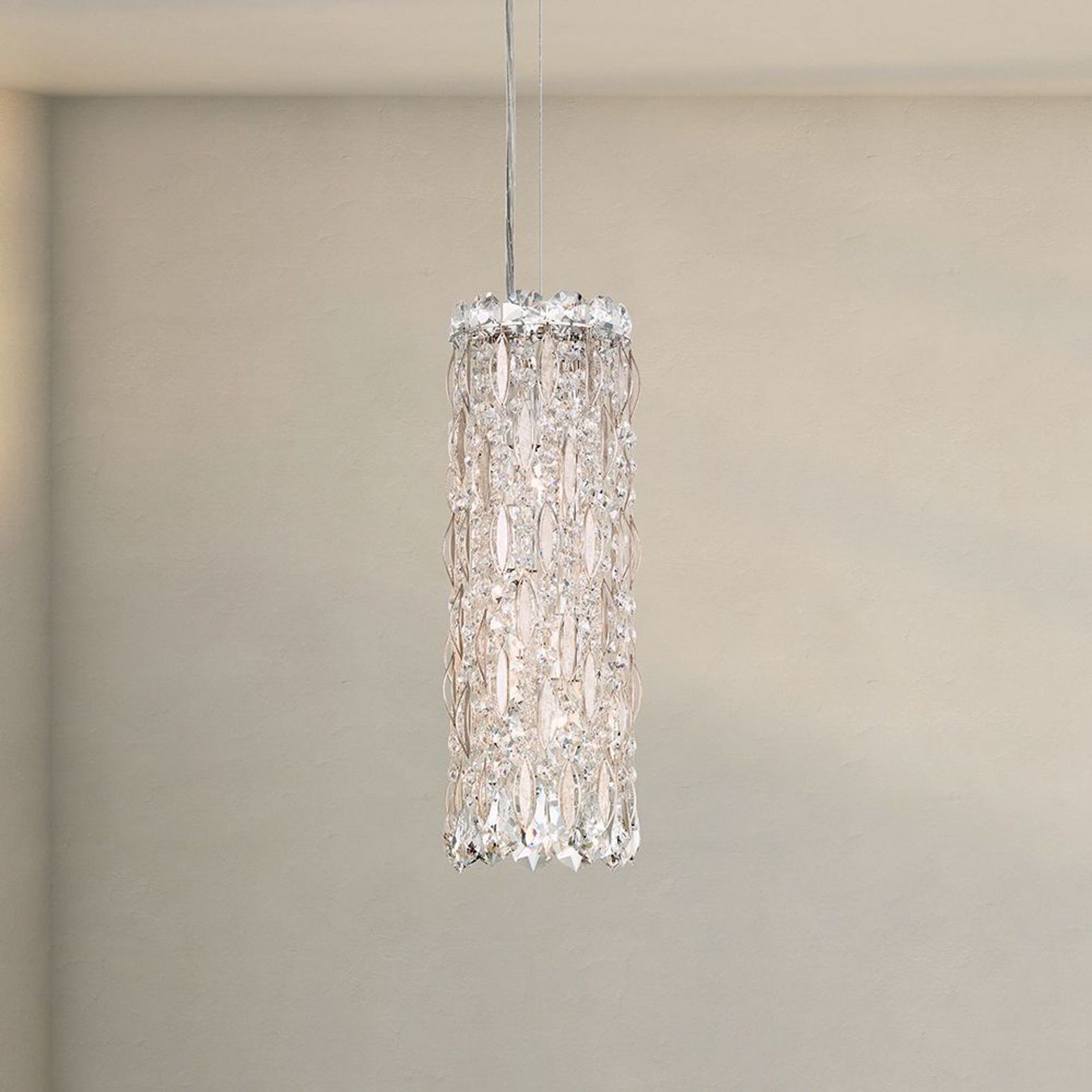 Sarella 3 Light Crystal Pendant in Stainless Steel gallery detail image