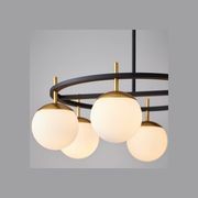 Johnson 6 Light Pendant in Aged Gold & Black gallery detail image